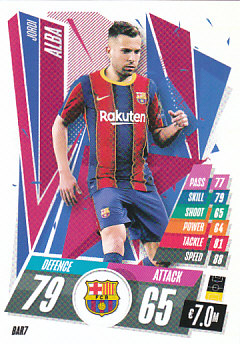 Jordi Alba FC Barcelona 2020/21 Topps Match Attax CL #BAR07